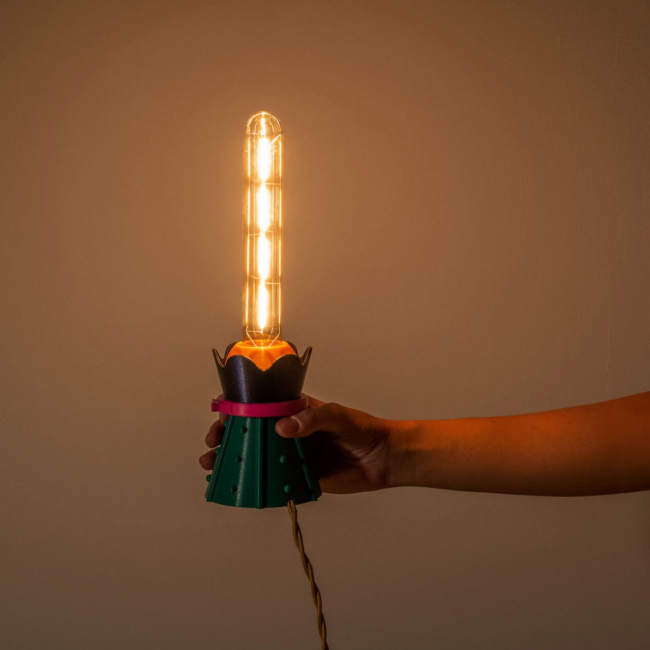 3D-geprinte bureaulamp 3d printed desk lamp designer lamp hola een stip