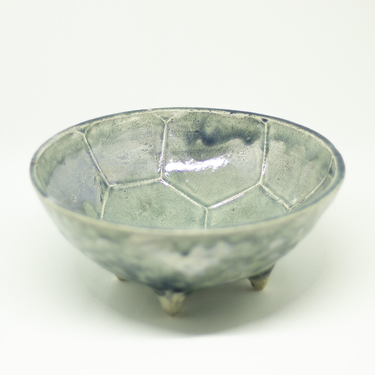 Dast football cup bowl glossy blue and transparent | Dast voetbal beker kom glanzend blauw en transparant - een stip