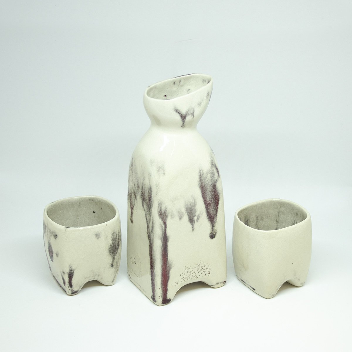 drinking set drinksets drinkkan handgemaakt een stip dast rood kruik kopjes