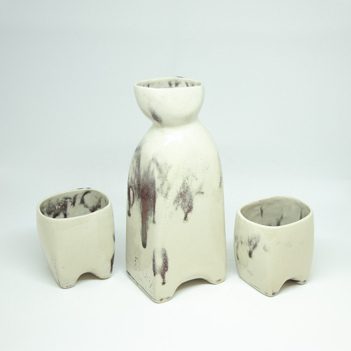 drinking set drinksets drinkkan handgemaakt een stip dast rood kruik kopjes