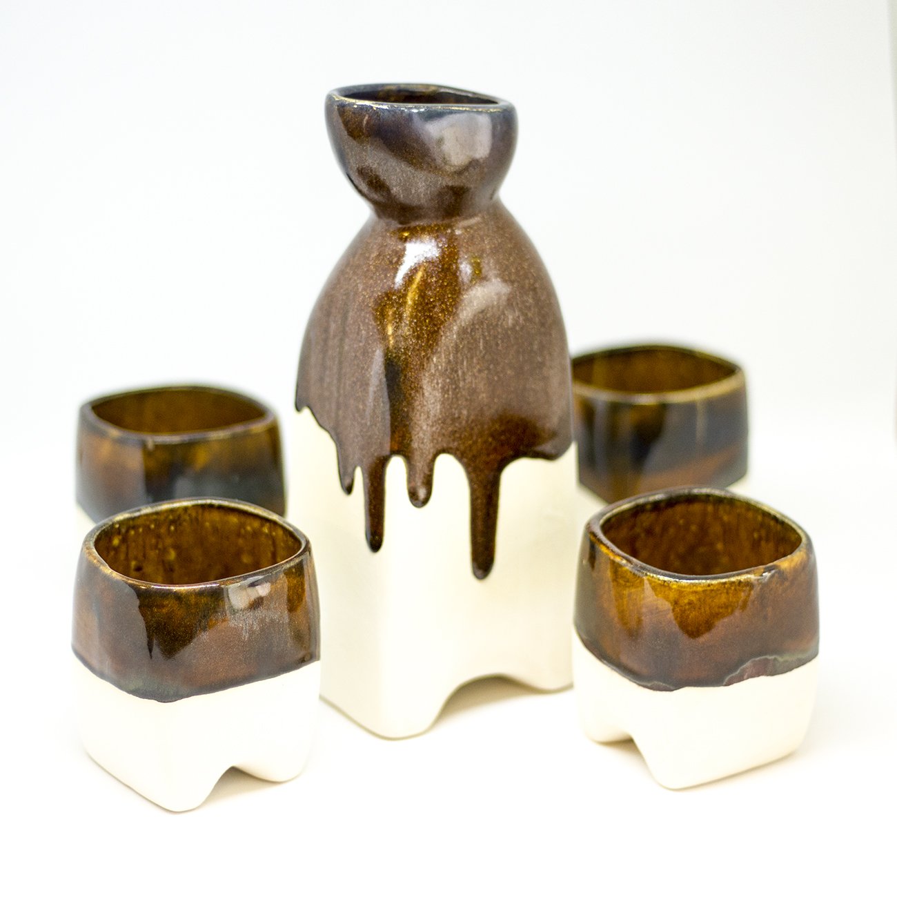 drinking set drinksets drinkkan handgemaakt een stip dast kopjes kruik