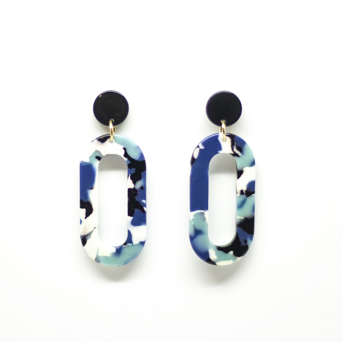 blauw handgemaakte oorbellen handmade dangle earrings