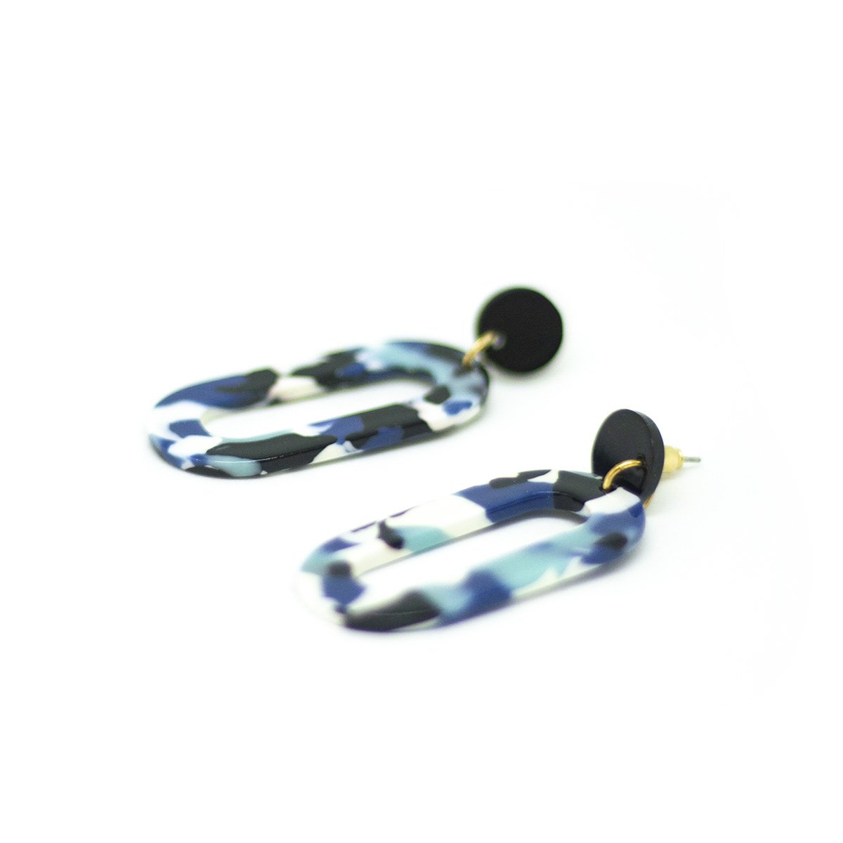 blauw handgemaakte oorbellen handmade dangle earrings