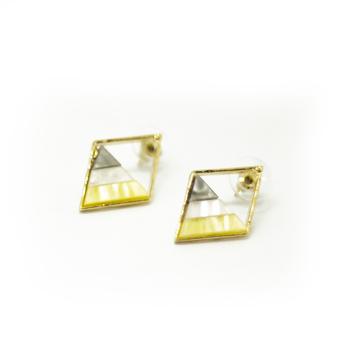 rhombus oorknopjes handmade modern earrings
