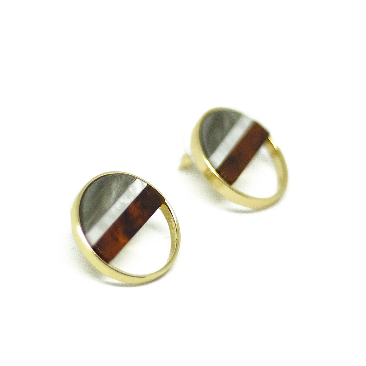 rhombus oorknopjes handmade modern earrings