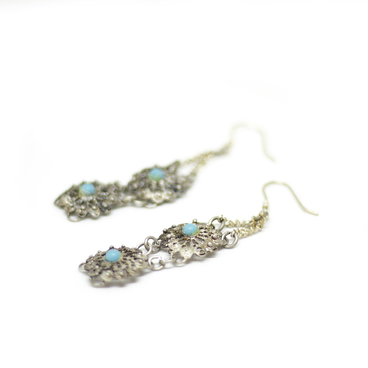 sieraden oorbellen zilver silver turquoise cadeau persian silver