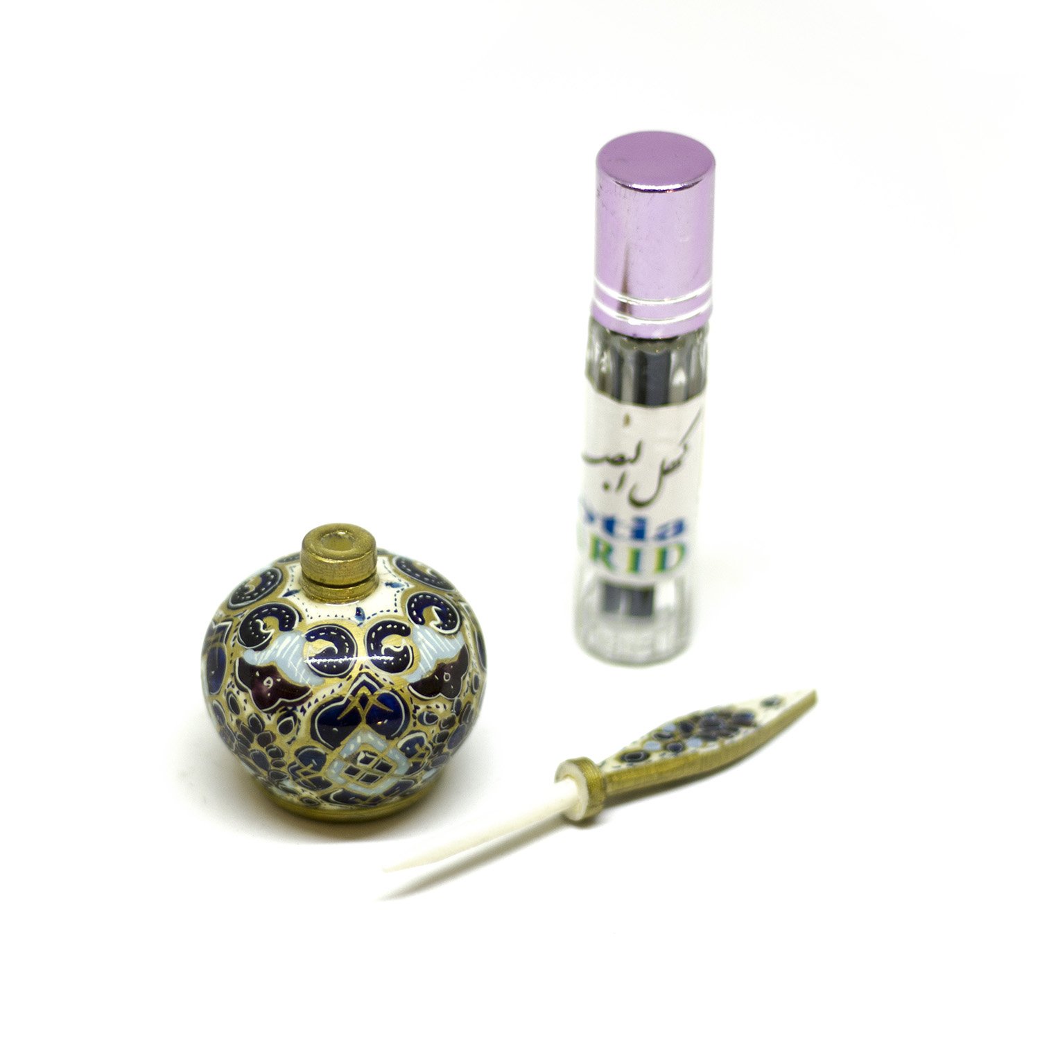 hand-painted Sormeh (eyeliner) tube with sormeh powder - een stip