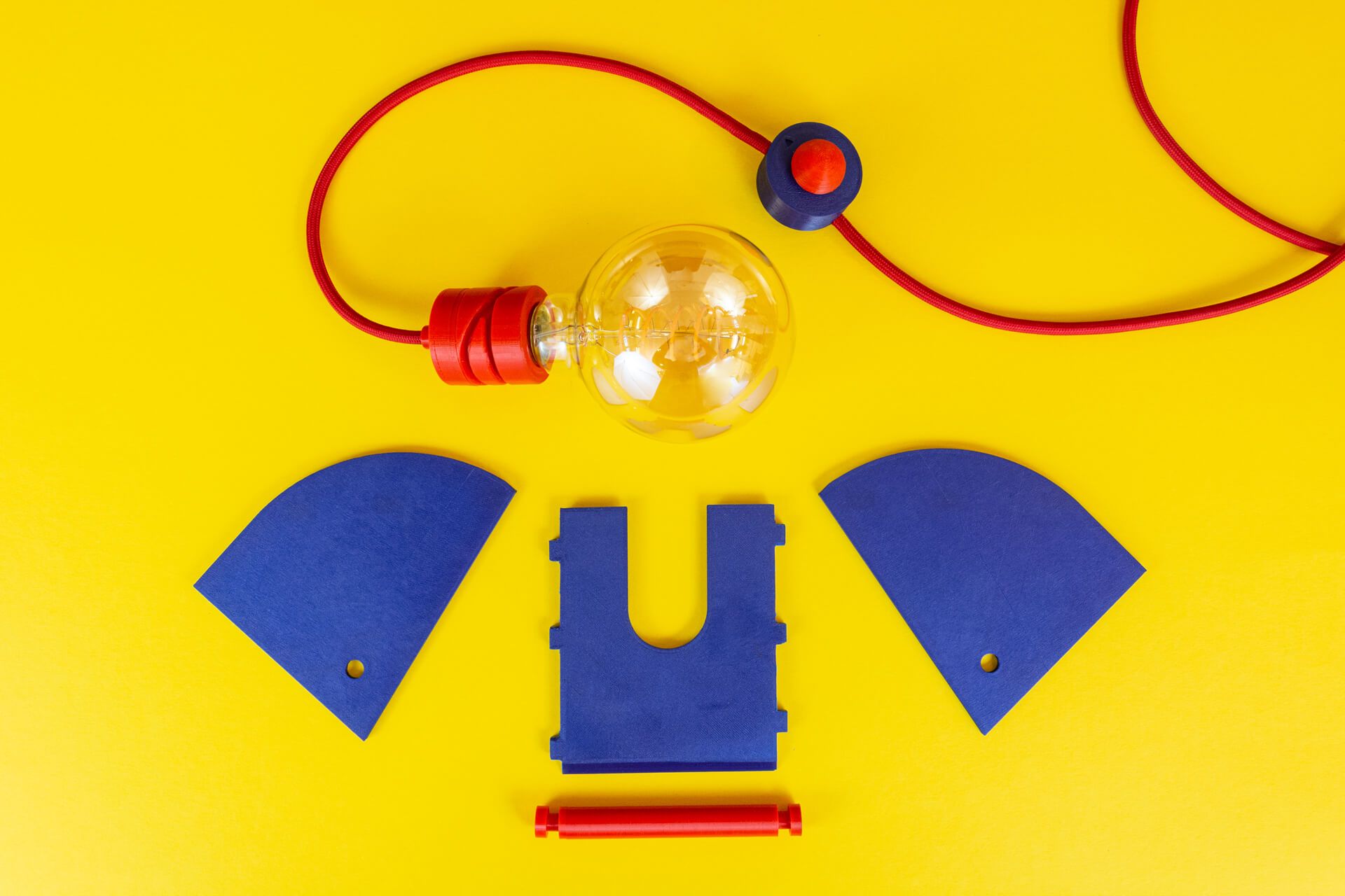 3D-geprinte bureaulamp 3d printed desk lamp designer lamp hola een stip