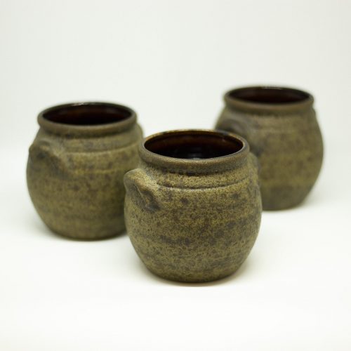 yesterday handmade small brown vase - een stip