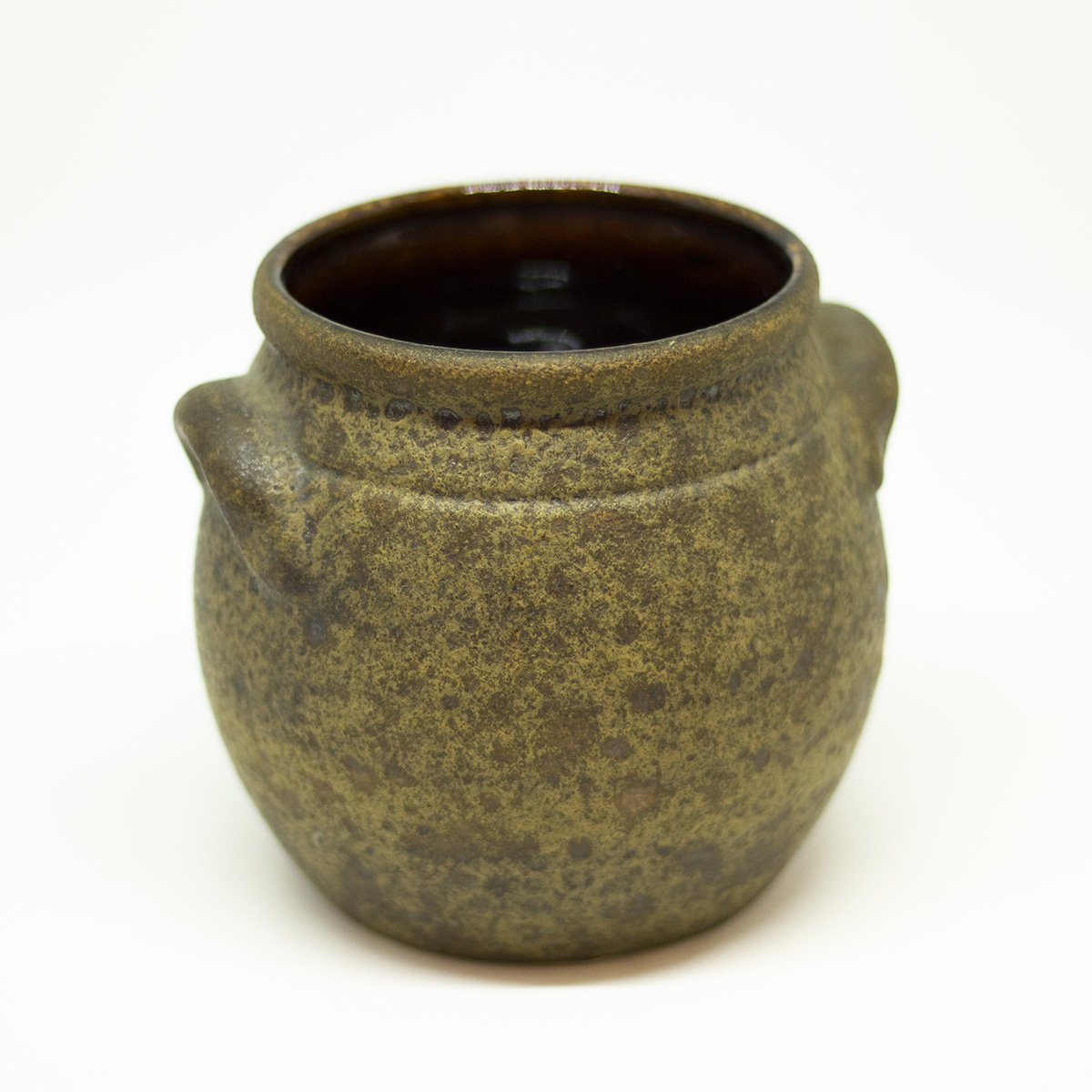 yesterday handmade small brown vase - een stip