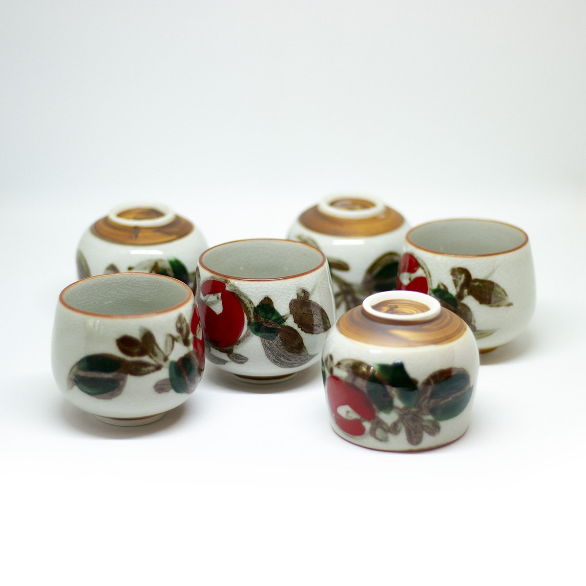 yesterday tea drinking set with hand painted flowers - een stip