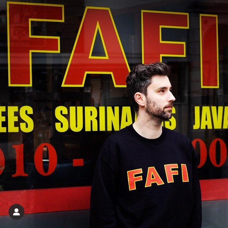 black sweater, fafi logo, rotterdam food